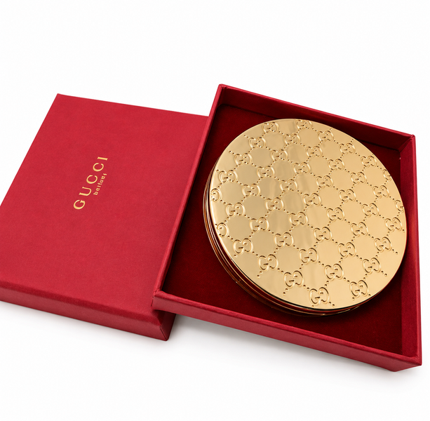 Компактное двойное зеркало Gucci золотое Gucci Mirror Gold фото