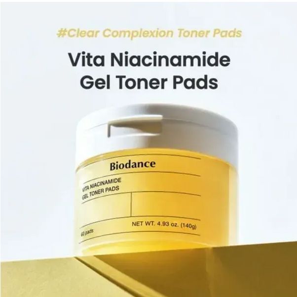 Ніацинамідові пади для обличчя Biodance Vita Niacinamide Gel Toner Pads, 60 шт Niacinamide Gel фото