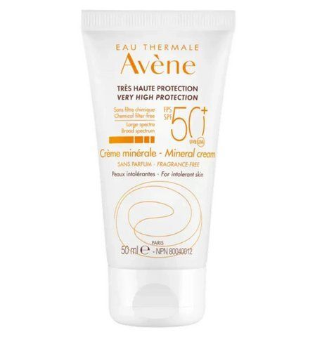 Сонцезахисний крем Avene Eau Thermale Very High Protection SPF 50+ Mineral Cream 50 мл Eau фото