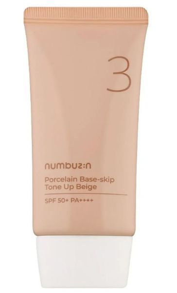 Тональная основа Numbuzin No.3 Porcelain Base-skip Beige SPF 50+ № 3 фото
