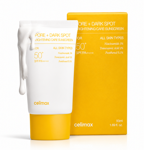 Освітлювальний сонцезахисний крем для звуження пор Celimax Pore + Dark Spot Brightening Care Sunscreen, SPF 50+ PA++++, 50 мл Pore + Dark Spot Brightening фото