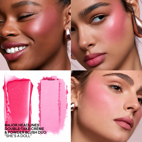 Дуэт кремовых и пудровых румян Patrick Ta Major Headlines Double-Take Cr&egrave;me & Powder Blush Duo She&rsquo;s a Doll 10 г Just Enough фото